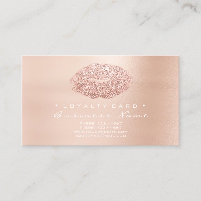 Cartão de Lealdade 6 Beleza Salon Beija Lábios de  (Frente)