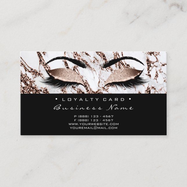 Cartão de Lealdade 6 Beleza Salon Lash Marble VIP (Frente)