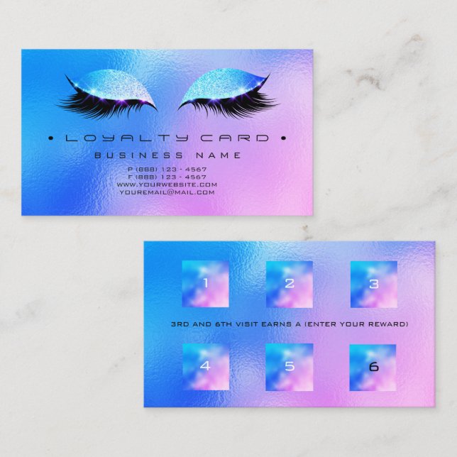 Cartão de Lealdade 6 Belty Salon Makeup Glass Miam (Frente/Verso)