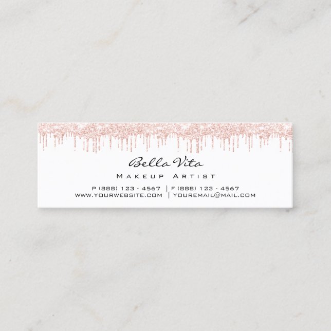 Cartão de Lealdade 6 Punch Makeup Beauty Heart Ros (Frente)