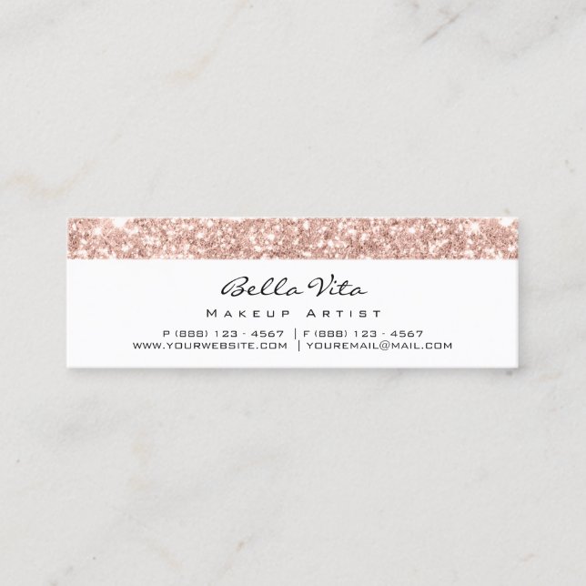 Cartão de Lealdade 6 Punch Makeup Beauty Heart Ros (Frente)