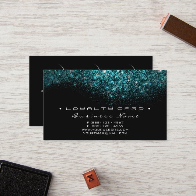 Cartão de Lealdade 6 Salão de Beleza Pisca Turques (Frente/Verso In Situ)