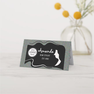 Cartão de Lealdade de Cabelo Longo Preto
