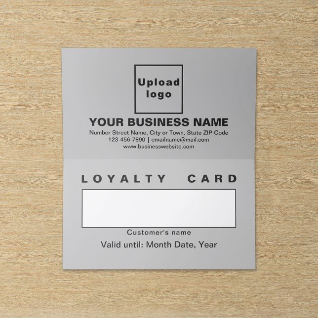 Cartão de Lealdade de Cinzas Comerciais (Business gray folded loyalty card.)