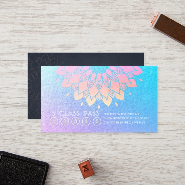 Cartão de Lealdade de Classe de Instrutor de Medit (Frente/Verso In Situ)