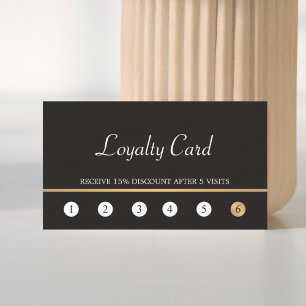 Cartão de Lealdade de Linha Dourada Falsa e Escuro