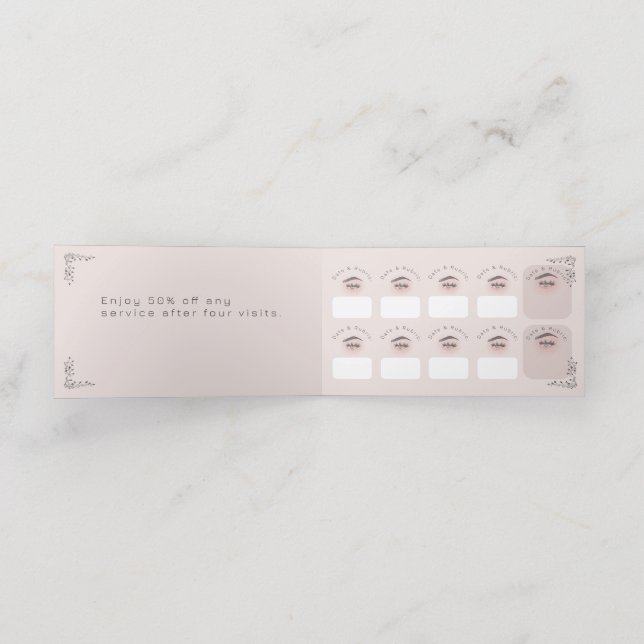 Cartão de Lealdade dobrado Eyelash (Interior Desdobrado)