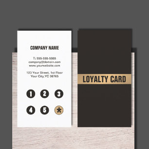 Cartão de lealdade Dourado, simples e escuro moder