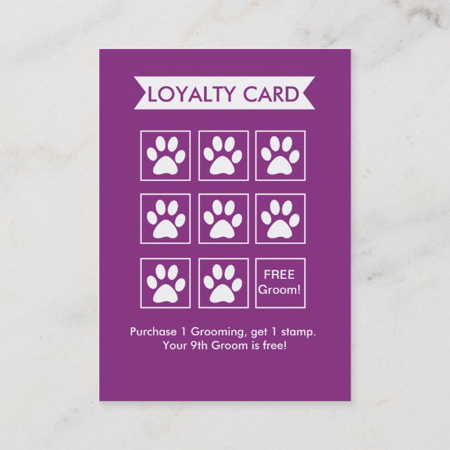 Cartão de Lealdade para o Cachorro - Personalizáve (Verso)