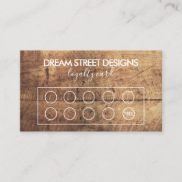Cartão de Lealdade Personalizado Rustic Wood Grain