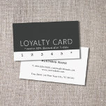 Cartão de lealdade preto-branco minimalista<br><div class="desc">Modelo de cartão de negócios minimamente personalizável com fundo preto e branco. Perfeito para salão de beleza,  profissionais relacionados à moda.</div>