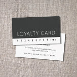 Cartão de lealdade preto-branco minimalista<br><div class="desc">Modelo de cartão de negócios minimamente personalizável com fundo preto e branco. Perfeito para salão de beleza,  profissionais relacionados à moda.</div>