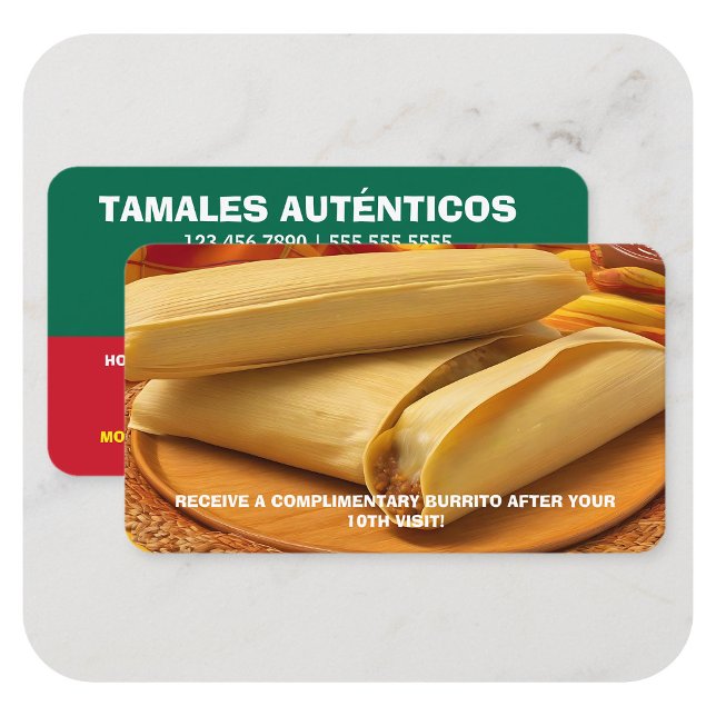 Cartão de Lealdade Tamales (Mexican Tamales Loyalty Visiting Card)