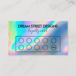 Cartão de Lealdade Verde Faux Holo Personalizado