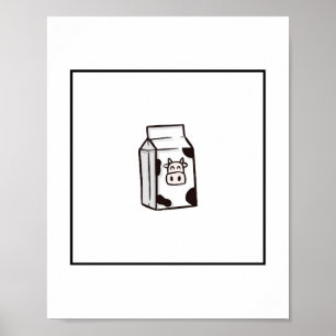cartão de leite de vaca, impressão engraçada