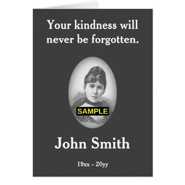 Cartão De Lembrança Enlutado E Subjugado, Com Foto (Frente)