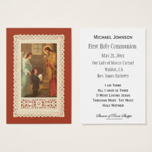 Cartão de Lembrança Sagrada Comunhão Jesus Primeir