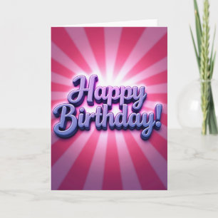 Cartão de Letras 3D de Aniversário Jubiloso