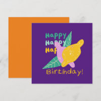 Cartão de Letras Feliz Aniversário Arte de Limão B