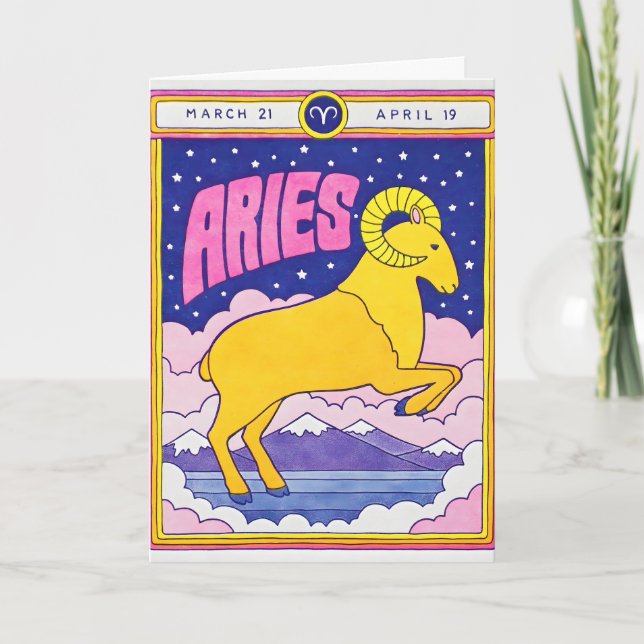 Cartão de Letterpress Áries (Frente)