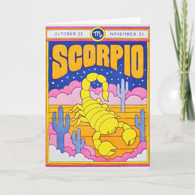 Cartão de Letterpress de Escorpião (Frente)