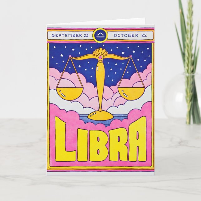 Cartão de Letterpress de Libra (Frente)