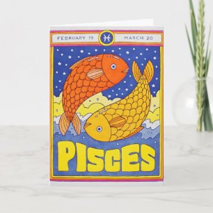 Cartão de Letterpress de Peixes
