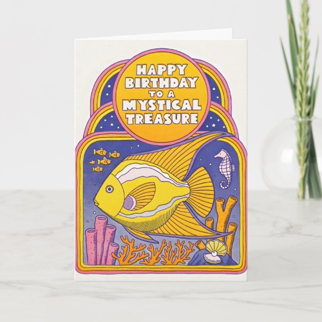 Cartão de Letterpress de Tesouro Místico (Frente)