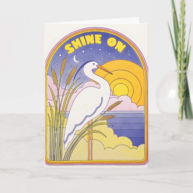 Cartão de Letterpress Shine On Heron (Frente)