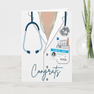 cartão de licenciatura em medicina feminina