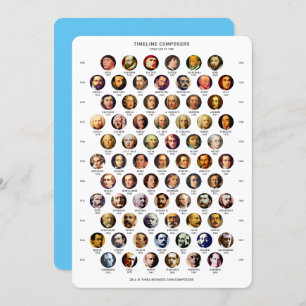 Cartão de Linha Cronológica dos Compositores