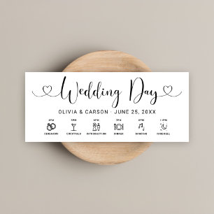 Cartão de Linha do Tempo de Dia de Casamento de Sc