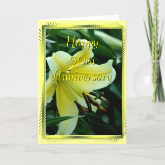 Cartão de Lírio de Aniversário de 50 anos - qualqu