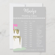 Cartão de Lista de Preços do Folheto para Cupcakes