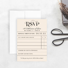 Cartão de Livro de Biblioteca Vintage Cartão RSVP 