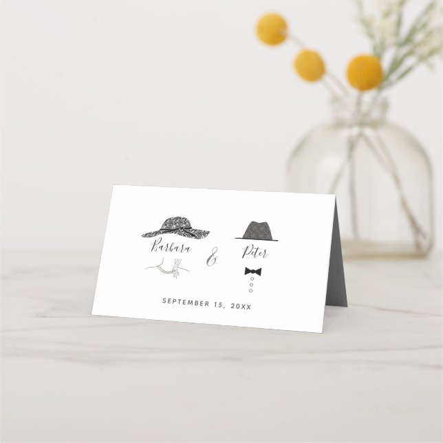 Cartão de Local de Casamento Art Deco (Verso)