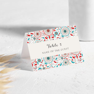 Cartão de Local de Casamento Boho Tribal Dreamcatc
