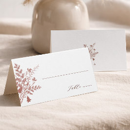 Cartão de Local de Casamento Botânico Rosa Poeiren