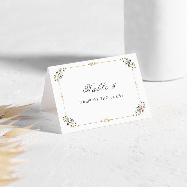 Cartão de Local de Casamento com Motivo Clássico d (Criador carregado)