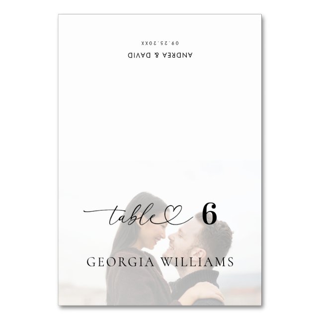 Cartão de Local de Casamento com Nome do Convidado (Frente)