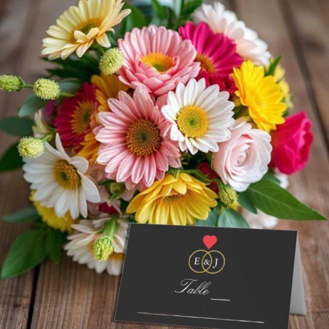 Cartão de Local de Casamento de Anéis Entwinados (Criador carregado)