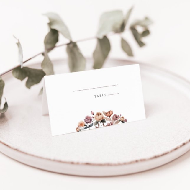 Cartão de Local de Casamento de Boho Purple Rosa (Criador carregado)