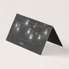 Cartão de Local de Casamento de Chalkboard Mason J