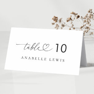 Cartão de Local de Casamento de Script Coração com