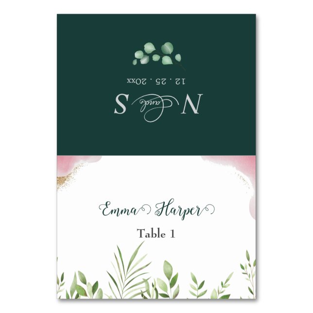 Cartão de Local de Casamento do Convidado Dourado  (Frente)