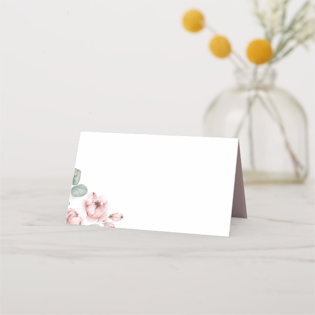 Cartão de Local de Casamento Dusty Rosa (Frente)