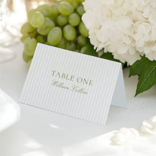 Cartão de Local de Casamento Elegante em Verde e A