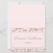 Cartão de Local de Casamento Floral – Elegante Ros