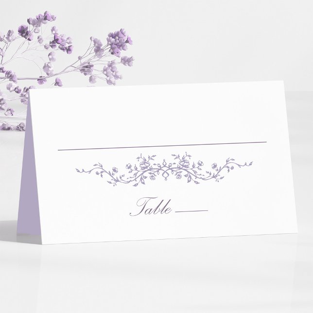 Cartão de Local de Casamento Floral Lavanda France (Front)