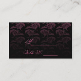 Cartão de Local de Casamento Gótico Raven Roxo